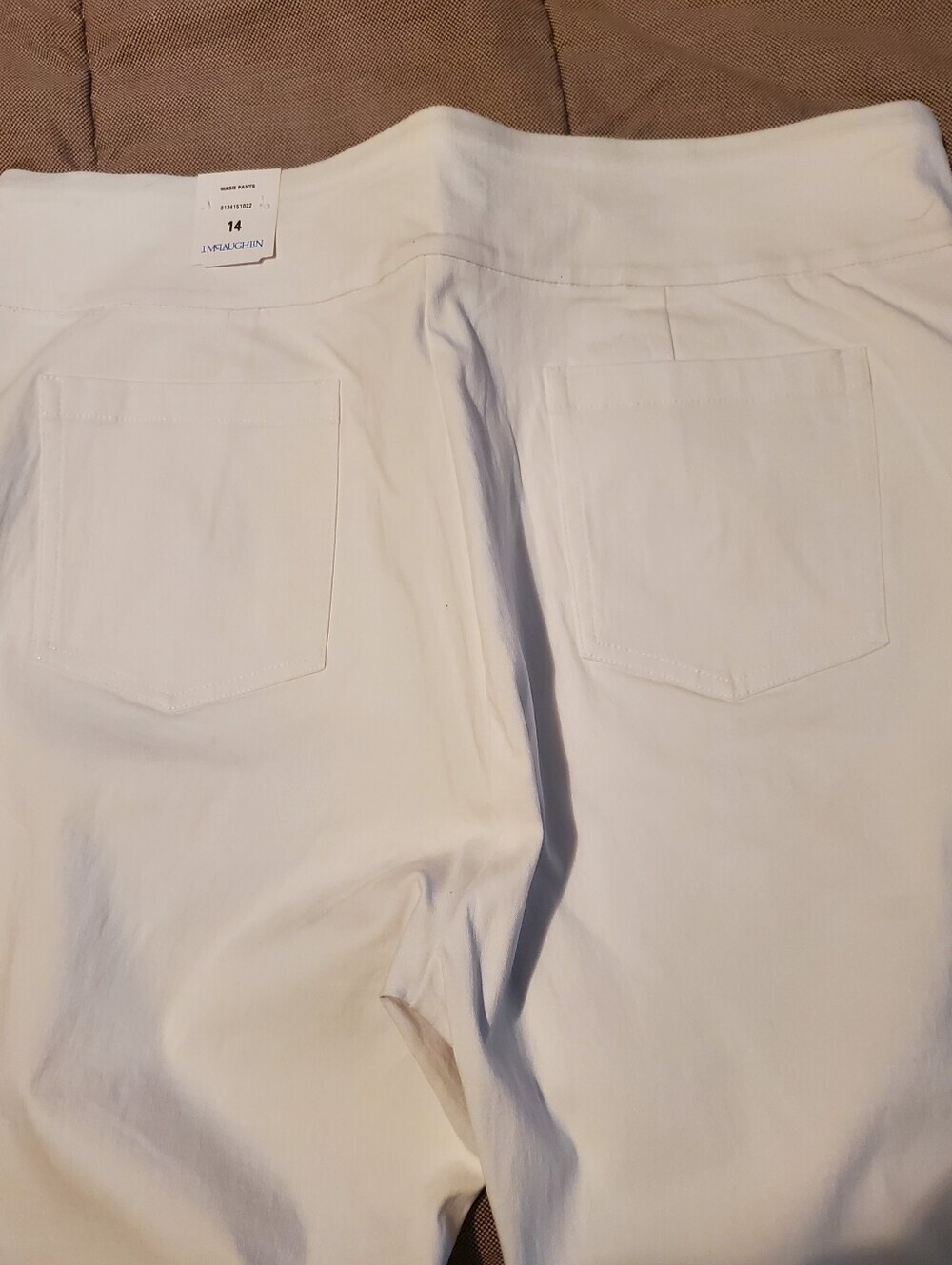 J.McLaughlin Slim Straight Leg Elastic Waist Pull-On Pants White size 14 - Picture 9 of 10